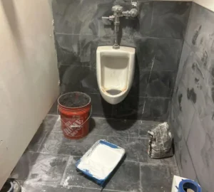 Restroom remodeling in commercial facility